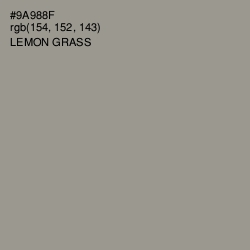 #9A988F - Lemon Grass Color Image